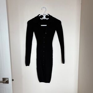 Aritzia Black Button-Up Dress